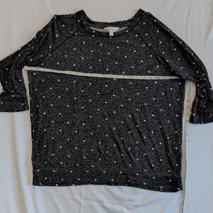 Market & Spruce Black and White Polka Dot Sweatshirt